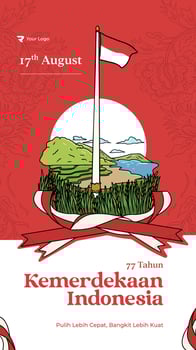 Happy independence day of indonesia vector handdrawn illustration