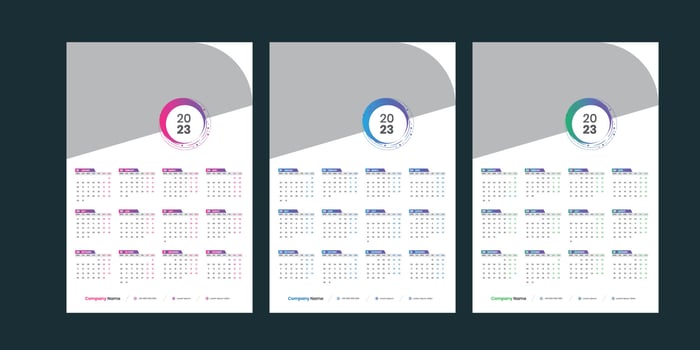 Wall Calendar 2023 vector