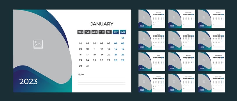 Desk Calendar Design 2023 vector