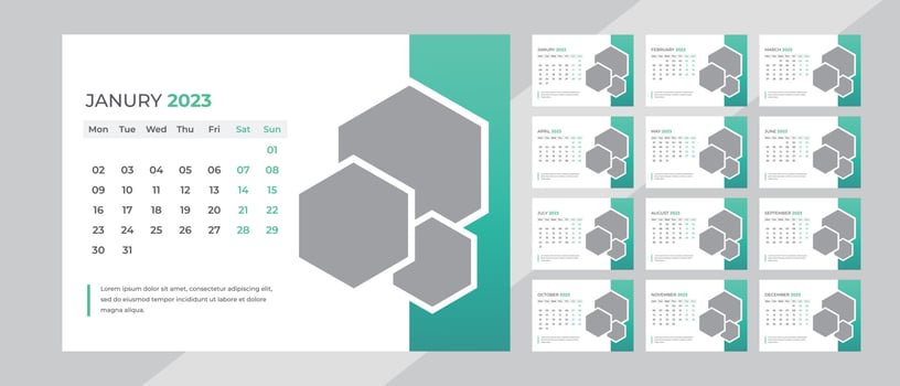 Desk Calendar Design 2023 vector