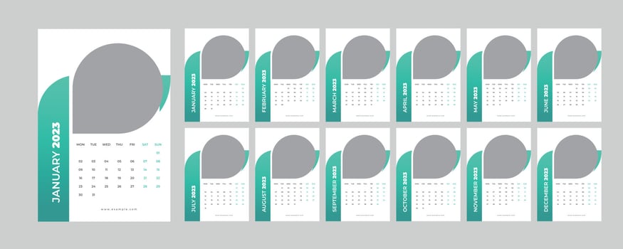 Wall Calendar 2023. vector