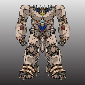 Premium Vector monster mecha robot made with arms body leg arms illustration