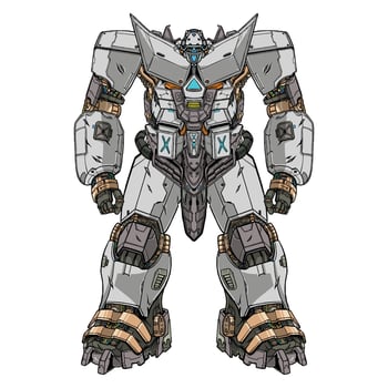 Premium Vector dark mecha robot made with arms body leg arms illustration