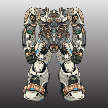 Premium Vector metal mecha robot made with arms body leg arms illustration