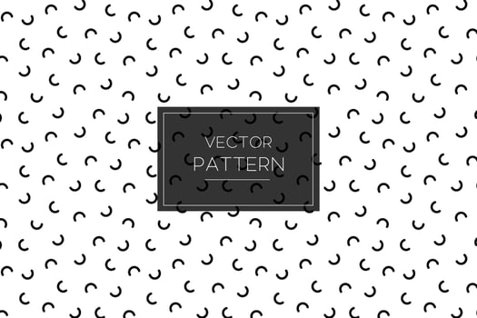 Curvy small black lines seamless repeat pattern on a white background vector
