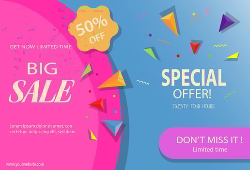 promotional banners bigsale vector