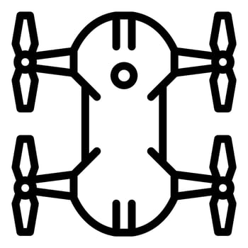 folding drone and quadcopter icon outline vector