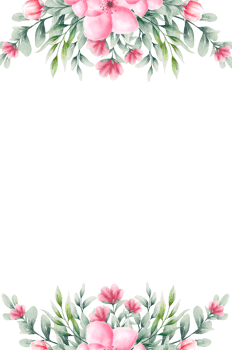Watercolor pink flower frame png