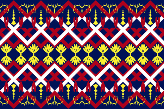 Colorful abstract, fabric geometric ethnic motif. Background, Batik, carpet designs. Wallpaper, curtains, carpets, and apparel designs vector illustration.