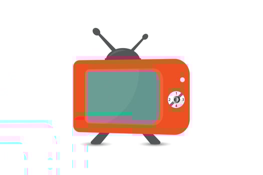 Retro television with vector design.