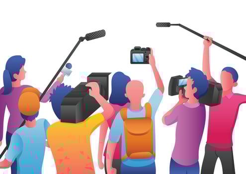 Reporters on White vector