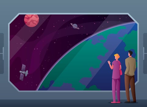 Space Tourism Illustration vector