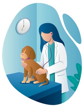 Veterinarian and Dog vector