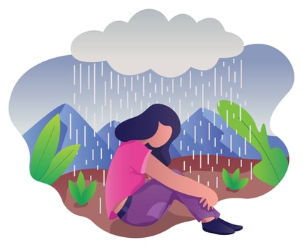 Woman in Depression vector