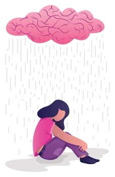 Woman in Depression vector