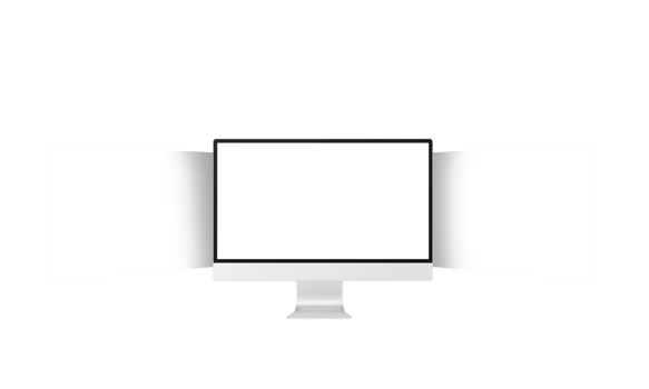 Desktop monitor screen with website presentation transparent mockup isolated png