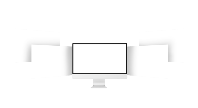 Desktop monitor screen with website presentation transparent mockup isolated png