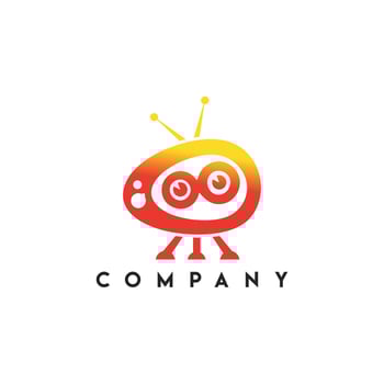 TV Bot Logo, creative TV robot logo, Bot TV logo vector