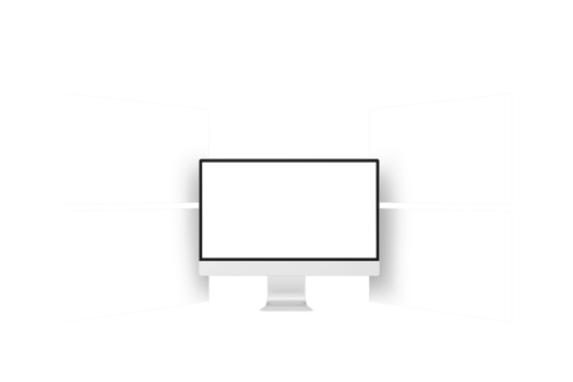Transparent desktop monitor screen with webpage presentation png