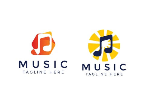 Simple Music and audio wave logo design template. vector