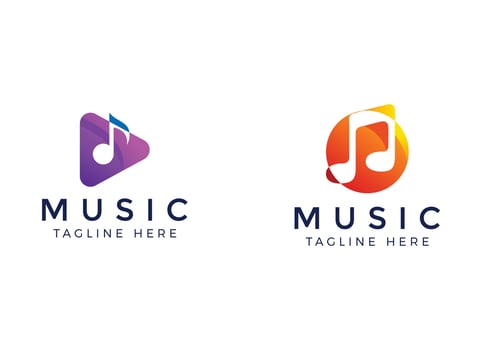 Simple Music and audio wave logo design template. vector