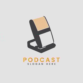 Modern gradient podcast logo design template vector