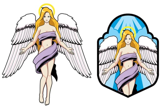 Angel Female Mascot vector