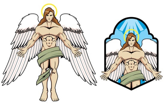 Angel Male Mascot vector