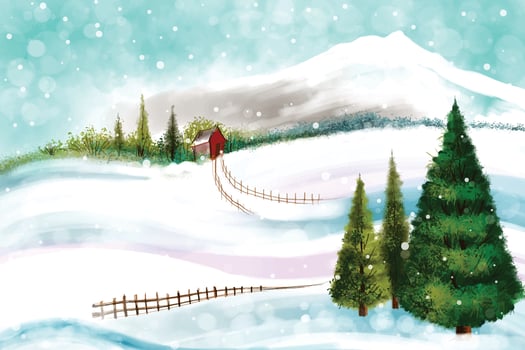 Landscape for winter and new year holidays christmas card background vector