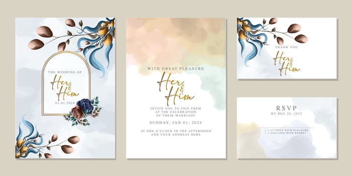 Luxury beautiful flowers wedding invitation card background template vector