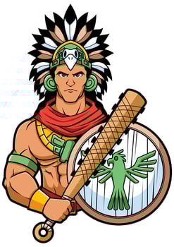 Aztec Warrior Mascot vector