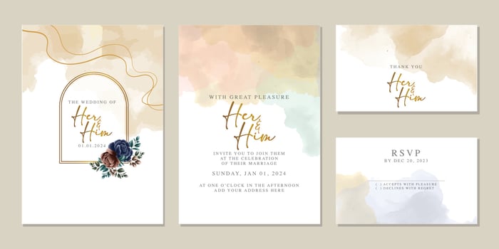 Luxury beautiful flowers wedding invitation card background template vector