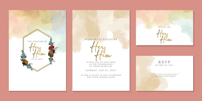 Luxury beautiful flowers wedding invitation card background template vector