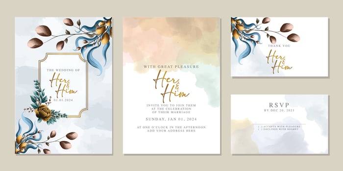 Luxury beautiful flowers wedding invitation card background template vector