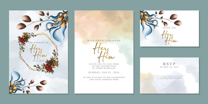Luxury beautiful flowers wedding invitation card background template vector