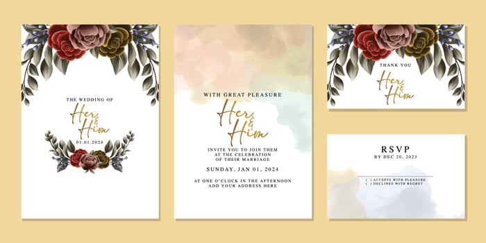 Luxury beautiful flowers wedding invitation card background template vector