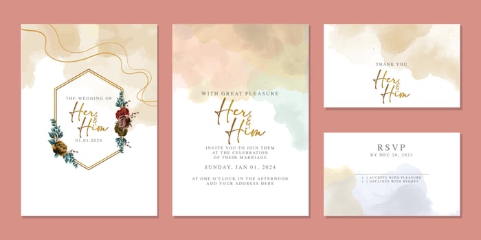 Luxury beautiful flowers wedding invitation card background template vector
