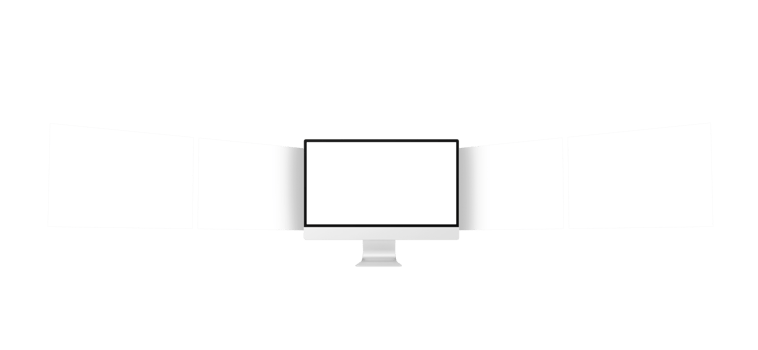 Transparent desktop monitor screen with webpage presentation png