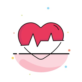 ecg heart heartbeat pulse beat Flat Color Icon Vector