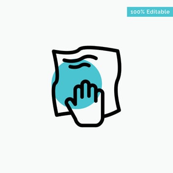 Cleaning Hand Housework Rub Scrub turquoise highlight circle point Vector icon