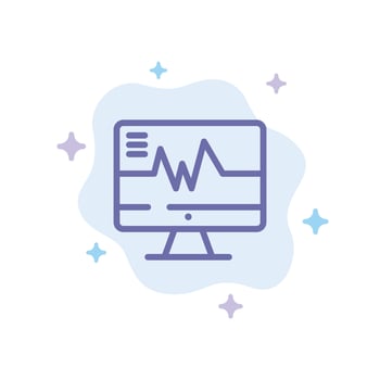 Medical Hospital Heart Heartbeat Blue Icon on Abstract Cloud Background vector