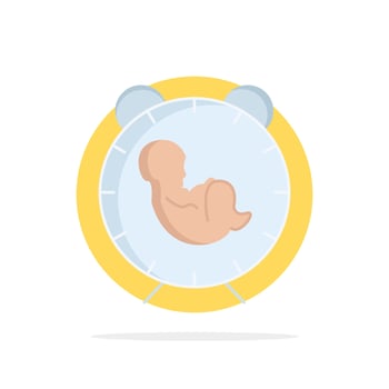 delivery time baby birth child Flat Color Icon Vector