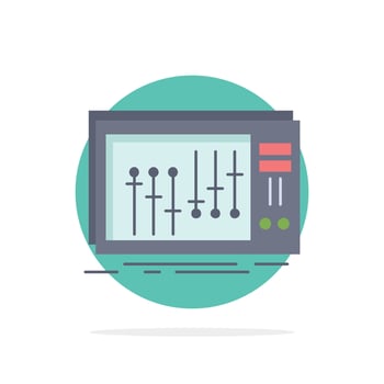 Console dj mixer music studio Flat Color Icon Vector