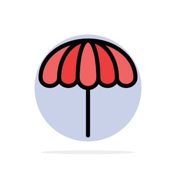 Beach Umbrella Weather Wet Abstract Circle Background Flat color Icon vector