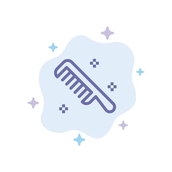 Brush Comb Cosmetic Clean Blue Icon on Abstract Cloud Background vector