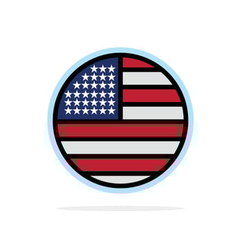 American Flag Thanksgiving Usa Abstract Circle Background Flat color Icon vector