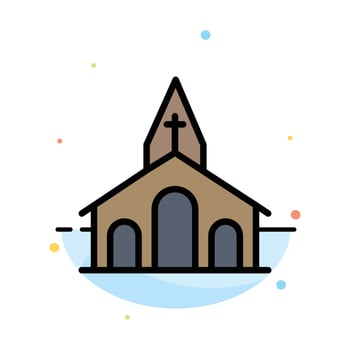 Church Celebration Christian Cross Easter Abstract Flat Color Icon Template vector