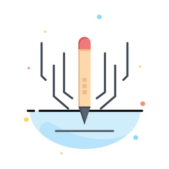 Digital Art Digital Art Education Abstract Flat Color Icon Template vector