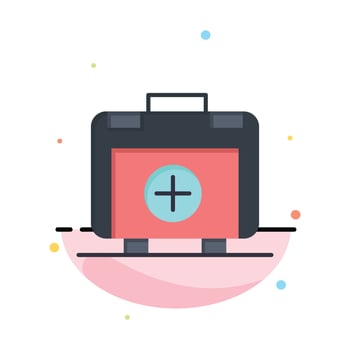 Handbag Bag Health bag Medical Business Logo Template Flat Color vector