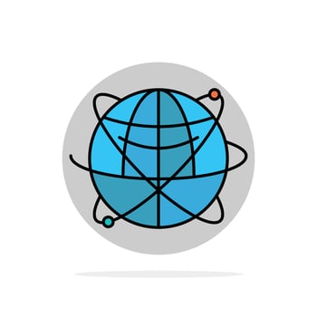 Globe Business Data Global Internet Resources World Abstract Circle Background Flat color Icon vector